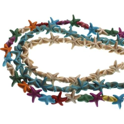 38pcs/Strand 13x13mm Starfish Shape Natural Turquois Stone Beads Loose Spacer Beads Seed Beads for DIY Earring Jewelry Making