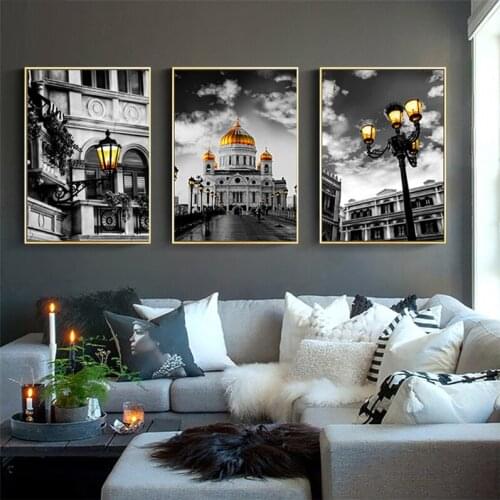 Black And White Russia St. Petersburg Cathedral 5D Diy Diamond Painting Church Mosaic Wall Sticker Home Decor Living RoomZP-4289