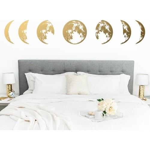 AMoon Phases Wall Decal - Moon Phases Decor, Modern Decals, Moon Wall Decal, Moon Phase Wall Art custom size 13-12