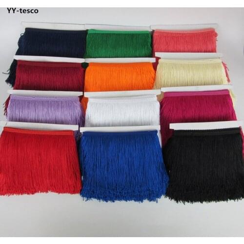 YY-tesco 5 Yard 15CM Long Lace Fringe Trim Tassel Fringe Trimming For Diy Latin Dress Stage Clothes Accessories Lace Ribbon