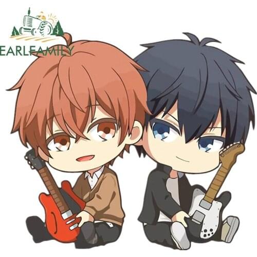 EARLFAMILY 13cm x 11.3cm for Given Mafuyu And Ritsuka Car Stickers Sunscreen Anime Decals Cute Caravan Surfboard Decor Car Goods
