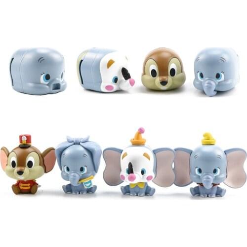 Movies Dumbo 4pcs/set action collection toys Capsule DIY anime figura children birthday gifts