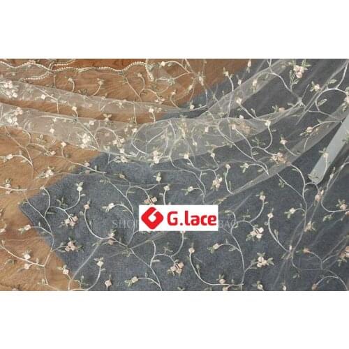 GLace 3Y/Lot 1.2M wide Floral mesh lace embroidery lace fabric DIY clothing skirt tablecloth handmade jewelry accessories TX558
