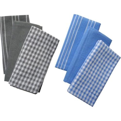 Cotton Dish Cloth Plaid pano de prato Eco-Friendly Kitchen Towel Bulk Tea Towel Dropship