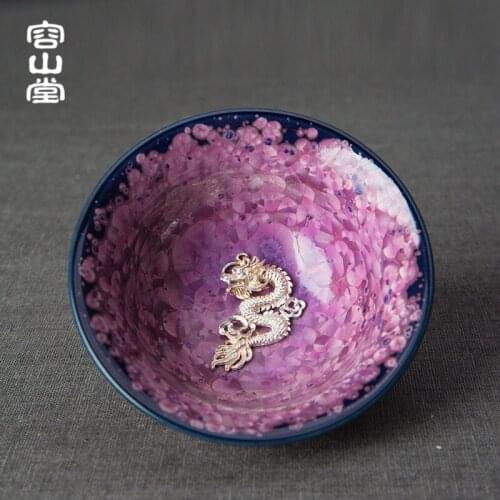 Gode RongShan hall with silver ceramic cups irises temmoku droplets built lamp sample tea cup cup kung fu master