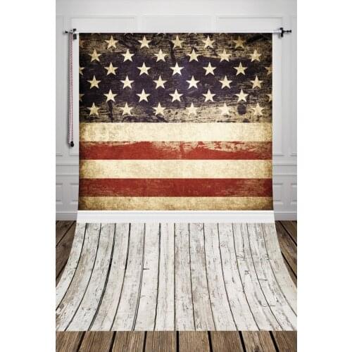5x7ft Flags and Wood floor Photography art Backdrop