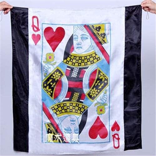 Pocket To Poker Streamer (Queen Of Hearts) - Magic Tricks Appear Disappear Magia Stage Party Gimmick Illusion Props Comedy