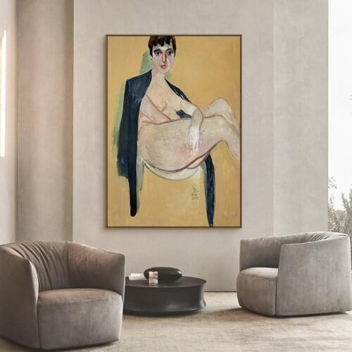 Simple and modern Nordic art beauty figure oil painting sitting room poster porch decoration picture canvas spray painting