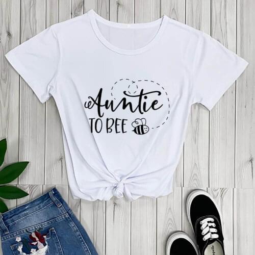 Auntie to Bee Shirt New Arrival Women 100%Cotton Funny T Shirt Aunt Shirts Gift for Expecting Mothers Gift for Sister