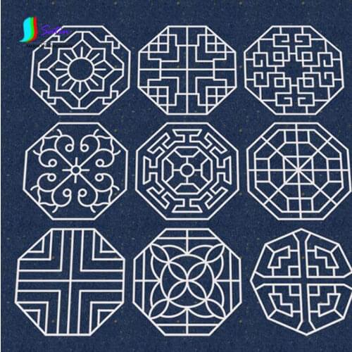 Original Thorn Embroidered Drawing Template Chinese Style Pattern Transparent Drawing Quilted Ruler Size 10cm*10cm 1pc/lot S461P