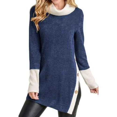 2021 Autumn Winter Turtleneck Sweatshirt Leopard Patchwork Warm Pullover Female Jumper Hoodies Women Loose Sportswear S-XL