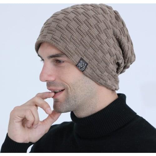 Fall Winter Men Beanies Mens Thickened Knitted Warm Cap Outdoor Cycling Tiger labeling Earmuffs Cap Windproof skullies Casual