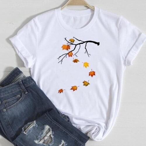 Autumn Fall Graphic Clothing Tshirt T Female Print T-Shirt Tee Top Lovely Trend New Cute Women Thanksgiving Halloween