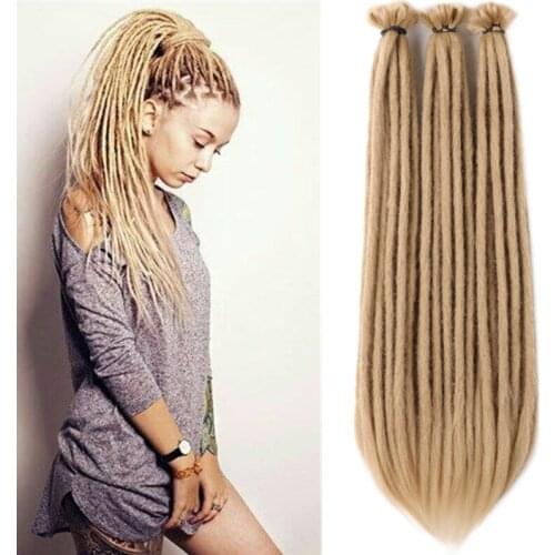Full Star 100% Handmade Dreadlocs Crochet Hair Reggae Synthetic Dreads Hair Extension 18 color Straight Braiding Hair Hip Hop