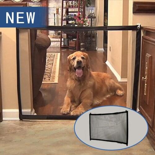 Portable Foldable Mesh Pet Baby Safety Guard Gate Fence for Install Doorways Stairs Bedroom Kitchen Dining Indoor Outdoor Use