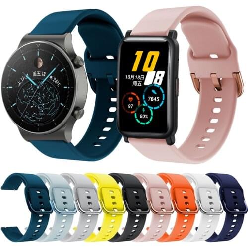 Silicone Strap For Huawei Watch GT/GT 2 Pro 46MM 2E Smart Bracelet Bands 20MM/22MM Sport Wristbands For Honor ES/GS Pro Correa