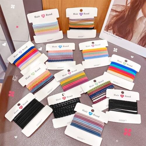 Ruoshui 10pcs/set Woman Elastic Hairband Set Women Hair Ties Scrunchies Girls Hair Ties Girls Rubber Band Lady Hair Accessoreis
