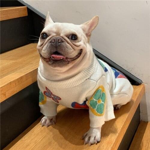 Cute Dog Clothes Cat Bulldog Pug Dog Teddy Schnauzer Puppy Dog Apparel Autumn Winter Dog Sweater