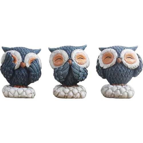 Nordic Creative Lovely Owl Artware Animal Sculpture Home Decoration Accessories Modern Art Resin Statue Room Craft Figurine