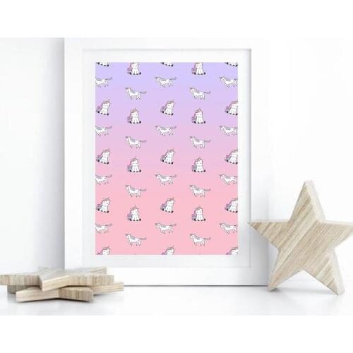 Nordic unicorn Wall Art Prints Poster Wall Pictures For Bathroom Creative Home Decoration