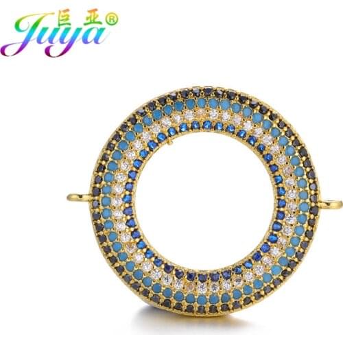 Juya DIY Bracelets Necklace Earrings Making Fittings 2 Loops Circle Charms Connector Accessories For Fashion Jewelry Making