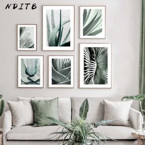 Succulent Plants Canvas Painting Green Leaf Nature Poster Nordic Print Botanical Wall Art Picture Modern Living Room Decoration