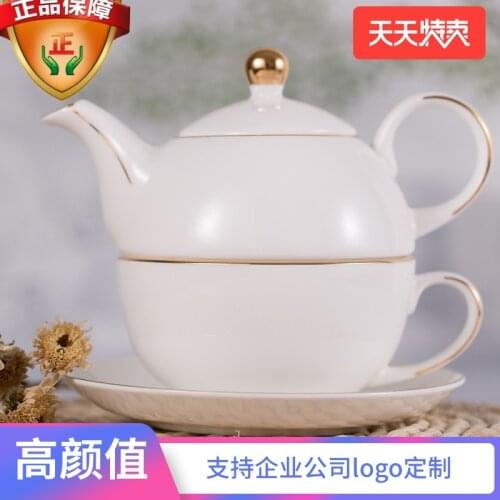 Tangshan bone china pot, European style flower tea set, ceramic heat-resistant afternoon tea pot, cup and dish