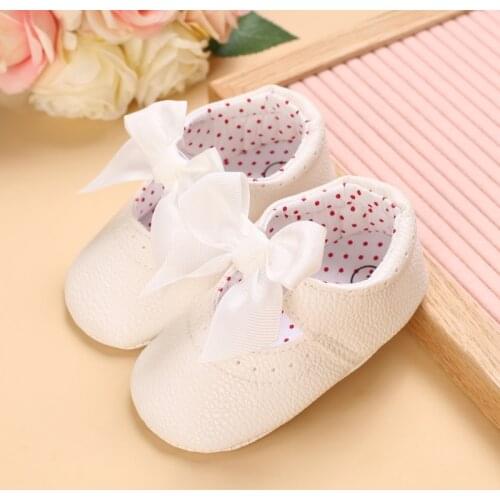 Female Baby Lovely Bowknot Spring And Autumn Rubber Sole Non-Slip Princess Shoes 0-18M Newborn Toddler Shoes