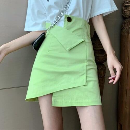 Lrregular womens summer 2021 new Korean version of the high waist bag hip all-match thin a-line skirt