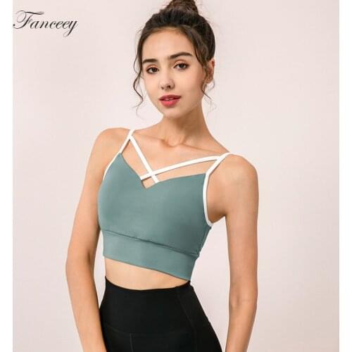 Fanceey Push Up Pad Sports Bra for Women Gym Crop Top Female Underwear Seamless Woman Sports Tank Top Fitness Running Yoga Shirt