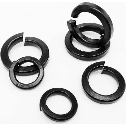 10/100pcs M1.6 M2 M2.5 M3 M4 M5 M6 M8 M10 M12 Black 304 Stainless Steel Spring Washer Split Lock Elastic Gasket High Quality