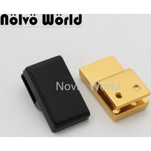 10-50 pieces 27*16mm satin gold dark black color simple style insert lock with screws for chain bag decorative bag hardware lock