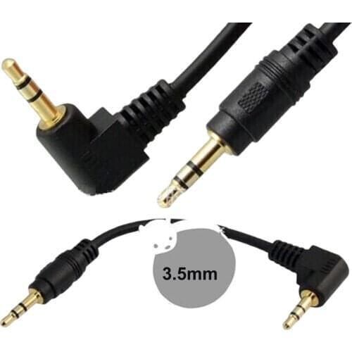 10pcs Short 3.5mm Male To Male 90 Degree Right Angled Jack for Car iPod MP3 Aux Auxiliary Audio Cable Cord Line 18cm
