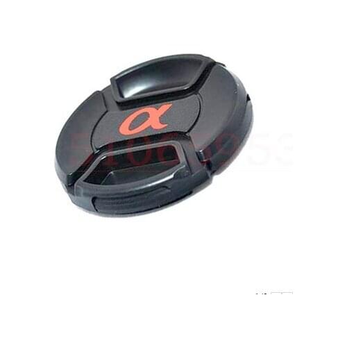 10pcs/lot 55mm center pinch Snap-on cap cover LOGO for Alpha 55 mm Lens Filter