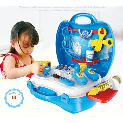 18 Pcs/Set Children Simulation Doctor Pretend Play Medicine Kit Set Case Educational Role Play Educational Toys Gift For Kids#g4
