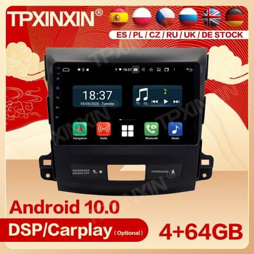 2 Din Carplay Android Radio Receiver Multimedia Stereo For Mitsubishi Outlander 2006 2007 2008 2009 2010 2011 2012 GPS Head Unit