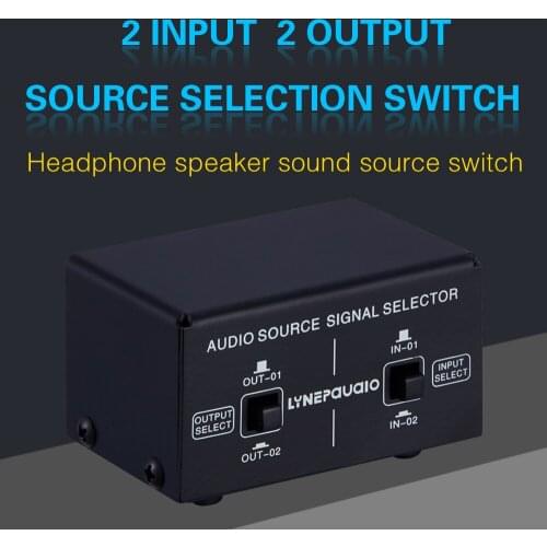 2 In 2 Out Audio Source Signal Selection Switcher Headphone Speaker Switcher Manual Switch Output No Loss B401