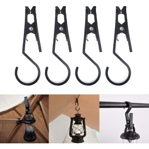 4Pcs Tent Canopy Cloth Clip Hook Holder Portable Multifunctional Tool Tent Pegs Outdoor Camping Accessories S Hook Tools