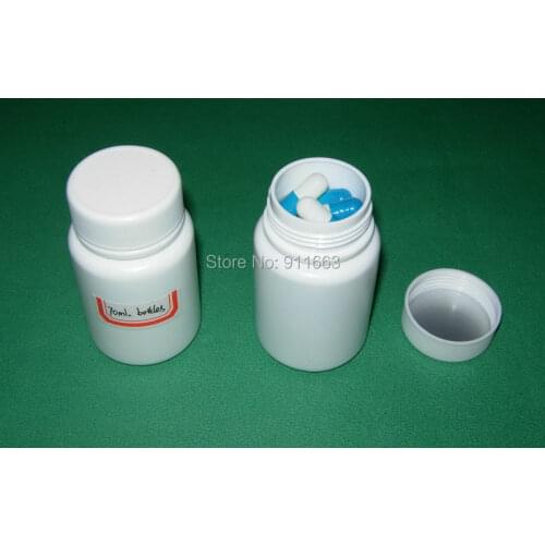 70 ml 1pcs Medical plastic bottles for empty capsules,capsules,pills,granules,pellets etc--PE bottles material