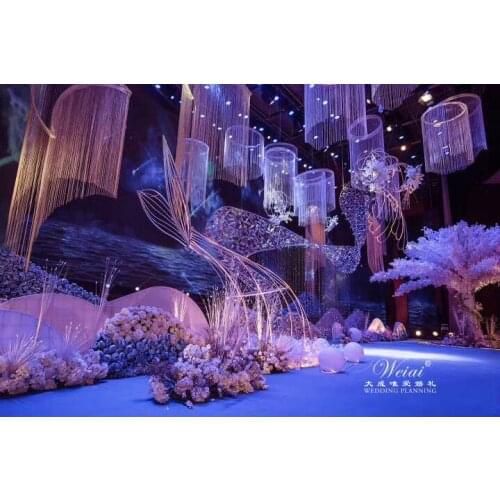 80cm Dia circle by 3M Height tassel curtain Ceilling chandelier cover Roof Decoration Wedding Pillar Party Props 6pcs/lot