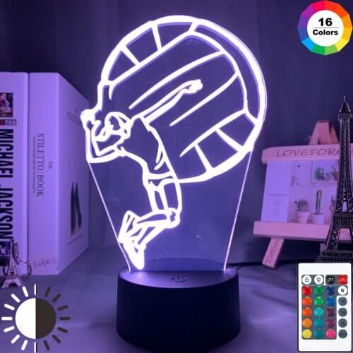 Acrylic Led Night Light Womens Volleyball for Bedroom Decor Adult Sport Nightlight Event Prize Color Changing Table Lamp Gift
