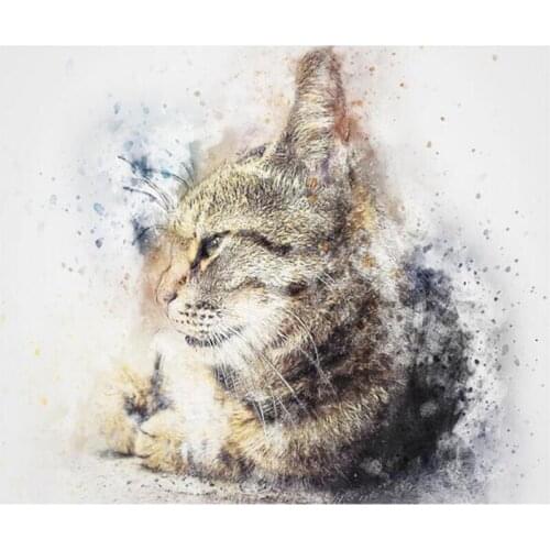 New 5D DIYFull Square/Round Diamond Painting Abstract Cat Resin Rhinestone Embroidery Cross Stitch Full Mosaic Home Decor H38