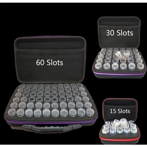 Diamond Painting Accessories Diamond Embroidery Bead Storage Bottle Multi-function Handbag 15/30/60 Slots Tools Kits Storage Box