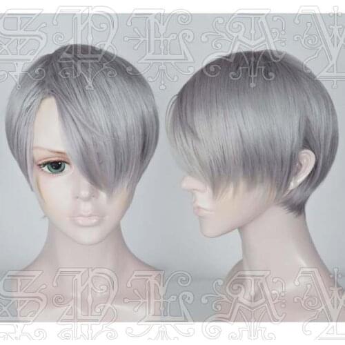 Anime Yuri!!! on Ice Viktor Nikiforov Cosplay Wigs Short Heat Resistant Synthetic Hair Wig + Wig Cap