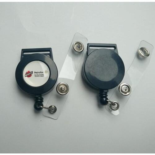 Free shipping 1000pcs/lot customized logo badge reel; promotional retractable plastic badge holder; belt clip BR15