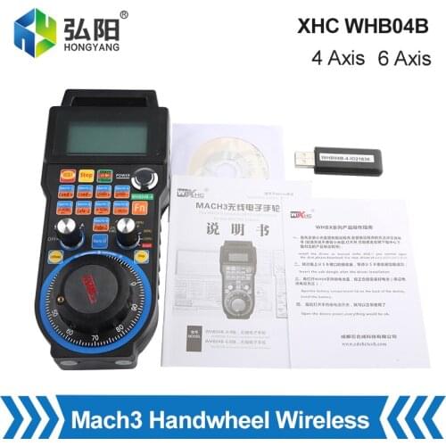 XHC WHB04B Wireless Handwheel Mach3 MPG Suspended CNC Milling Machine Handwheel 4 Axis 6 Axis SB Receiver 40 Meters Distance