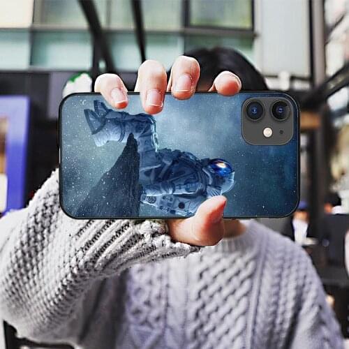 Universe Astronaut Star For iPhone 11 Case 6 Mini Pro XS Max X XR 6 12 Plus Luxur Soft TPU Airbag Cover 12Pro 11Pro 12Mini