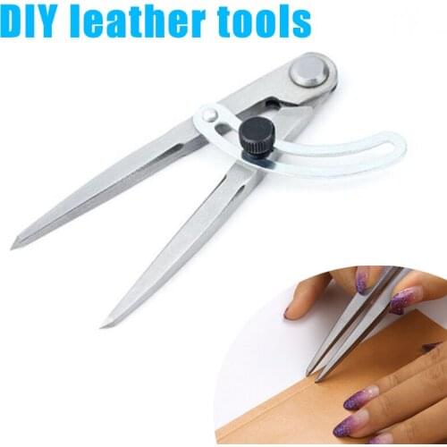 Tool Parts DIY 150mm Adjustable Scriber Overstitch Wheel Compass Leather Stitch Hole Distance Gauge Divider Tool ALI88
