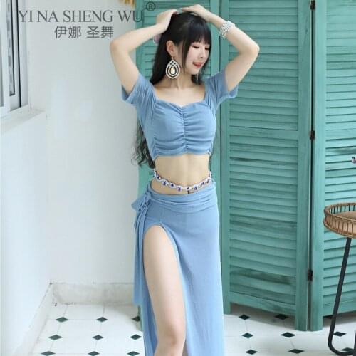 Belly Dance Costume Female Elegant Short Top Practice Clothes Suit Summer Oriental Dancing Shirt Long Skirt Performance Clothing