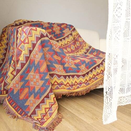ESSIE HOME Kilim Carpet For Sofa Living Room Bedroom Rug Yarn Dyed Blanket Turkish Ethnic Pattern Bedspread Tapestry